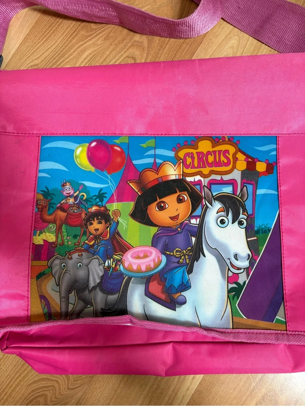 Dora the Explorer Circus themed Pink Kids Messenger Bag